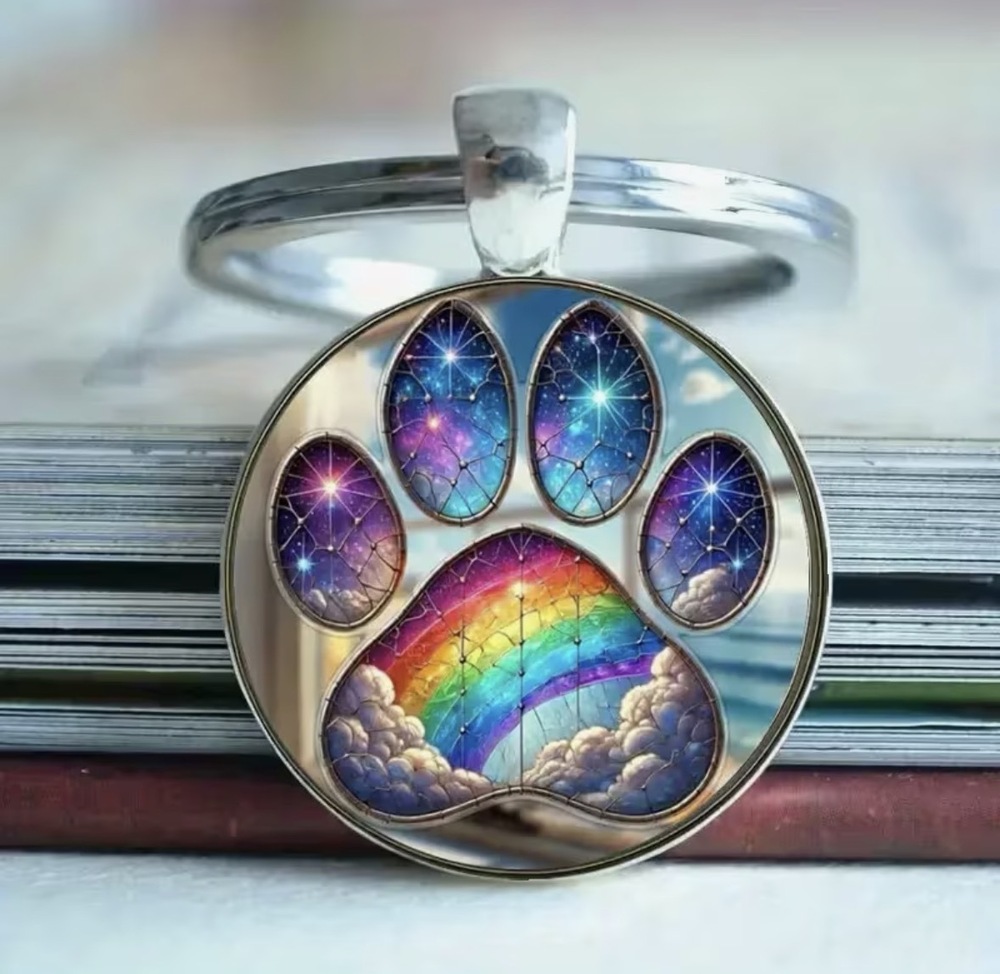 3/$25 Rainbow Paw Print Keychain NEW